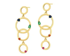 Kolczyki srebrne z cyrkoniami - koła