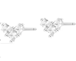 Kolczyki srebrne z cyrkoniami - serca