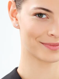 Kolczyki srebrne z cyrkoniami - serca