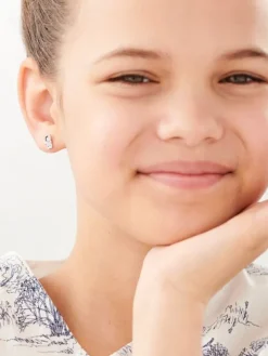 Kolczyki srebrne z emalią - aniołki