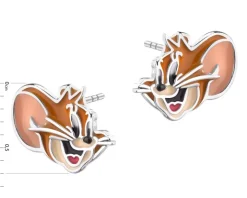 Kolczyki srebrne z emalią -  Tom and Jerry, Jerry, Warner Bros. Discovery