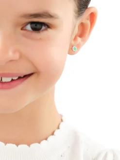 Kolczyki srebrne z emalią - koniczyny