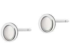 Kolczyki srebrne z kamieniem jubilerski z efektem kociego oka