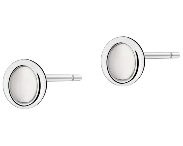 Kolczyki srebrne z kamieniem jubilerski z efektem kociego oka