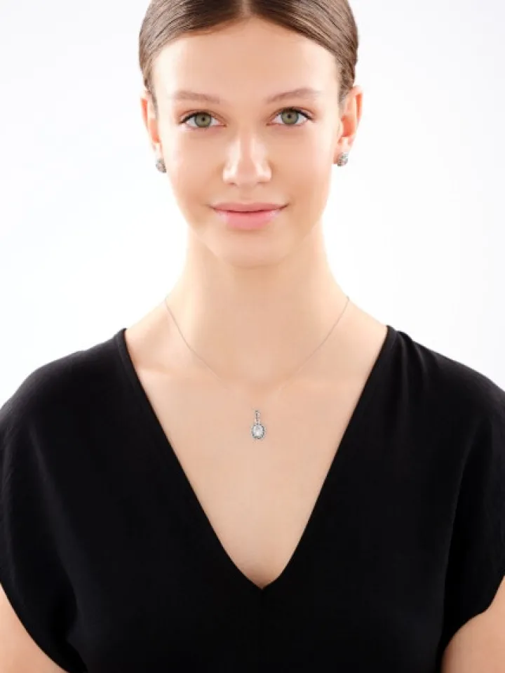 Kolczyki srebrne z markasytami i cyrkoniami