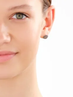 Kolczyki srebrne z markasytami - kwiaty