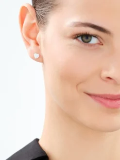 Kolczyki srebrne z opalem - serca