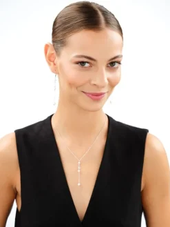 Kolczyki srebrne z perłami - gwiazdy