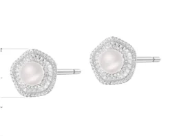 Kolczyki srebrne z perłami i cyrkoniami