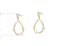 Kolczyki srebrne z perłami i cyrkoniami