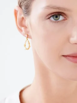 Kolczyki srebrne z perłami i cyrkoniami