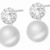 Kolczyki srebrne z perłami i cyrkoniami