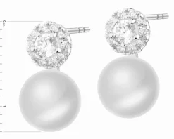 Kolczyki srebrne z perłami i cyrkoniami