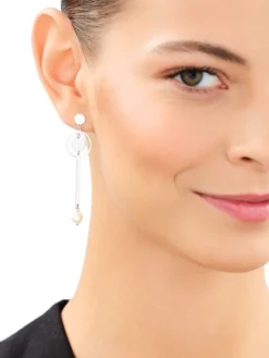 Kolczyki srebrne z perłami - koła