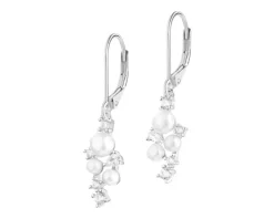 Kolczyki srebrne z perłami i cyrkoniami