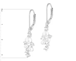 Kolczyki srebrne z perłami i cyrkoniami