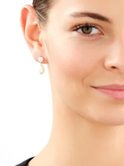 Kolczyki srebrne z perłami i cyrkoniami