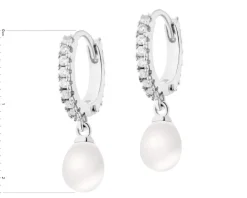 Kolczyki srebrne z perłami i cyrkoniami - koła