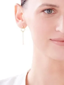 Kolczyki srebrne z perłami - koła, kulki