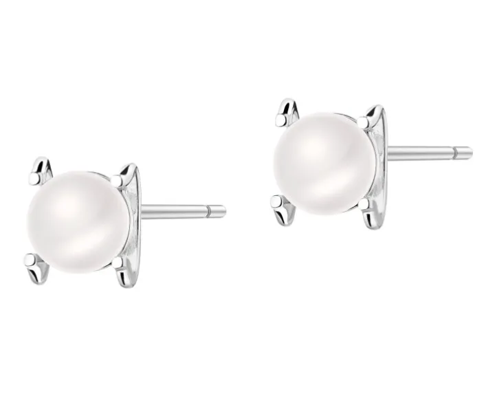 Kolczyki srebrne z perłami