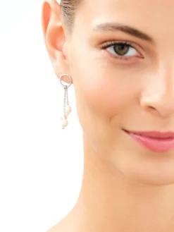 Kolczyki srebrne z perłami - koła