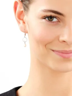 Kolczyki srebrne z perłami i cyrkoniami - koła