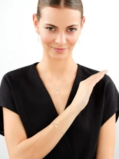 Kolczyki srebrne z perłami i cyrkoniami - koła