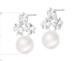 Kolczyki srebrne z perłami i cyrkoniami