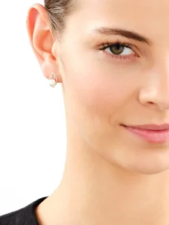 Kolczyki srebrne z perłami - liście