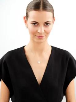 Kolczyki srebrne z perłami - liście