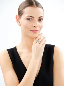 Kolczyki srebrne ze spinelem i cyrkoniami