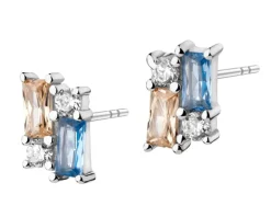Kolczyki srebrne ze spinelem i cyrkoniami