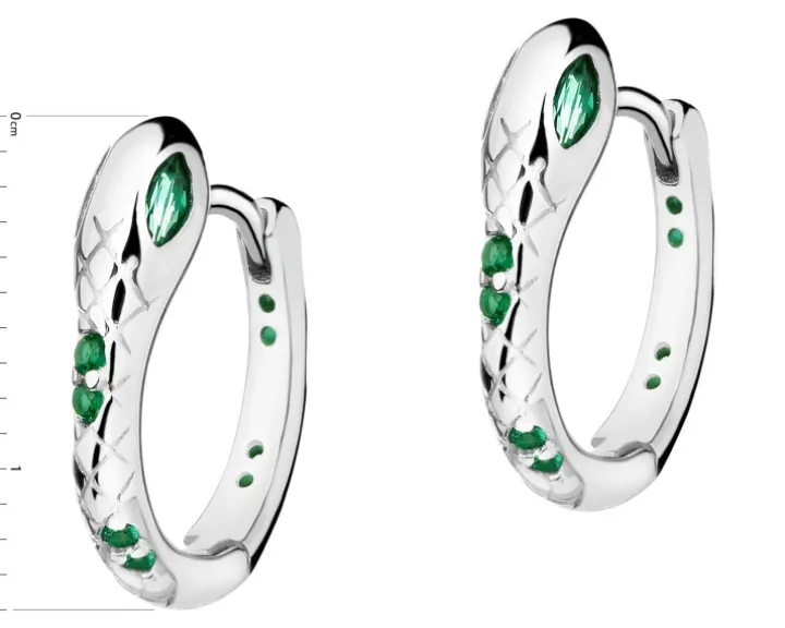 Kolczyki srebrne ze spinelem - węże