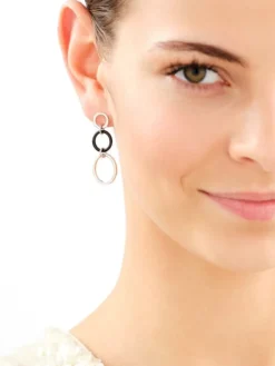 Kolczyki srebrne ze szlifowanym szkłem - koła