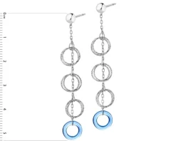 Kolczyki srebrne ze szlifowanym szkłem - koła