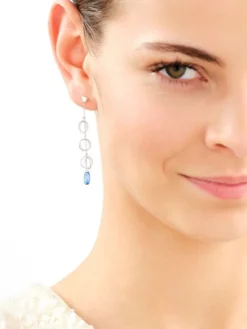 Kolczyki srebrne ze szlifowanym szkłem - koła