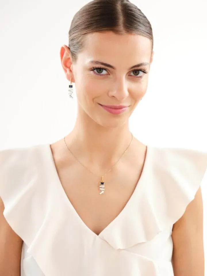 Kolczyki srebrne ze szlifowanym szkłem