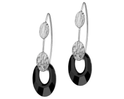 Kolczyki srebrne ze szlifowanym szkłem