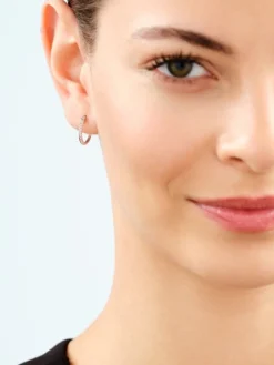 Kolczyki srebrne ze szlifowanym szkłem - koła