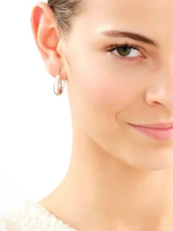 Kolczyki srebrne ze szlifowanym szkłem - koła