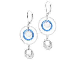 Kolczyki srebrne ze szlifowanym szkłem - koła