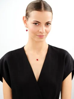 Kolczyki srebrne ze szlifowanym szkłem - serca