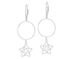 Kolczyki srebrny - koła, gwiazdy