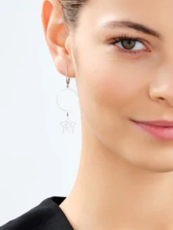 Kolczyki srebrny - koła, gwiazdy