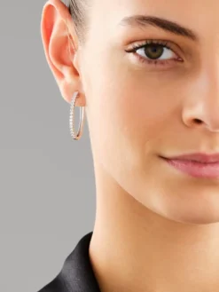 Kolczyki z białego złota z brylantami laboratoryjnymi - koła - 1,00 ct - próba 750