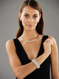 Kolczyki z białego złota z brylantami - koła - 0,67 ct - próba 585