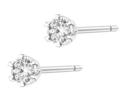 Kolczyki z białego złota z brylantami - 0,36 ct - próba 585