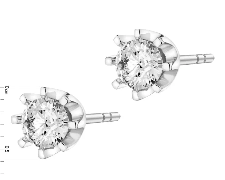 Kolczyki z białego złota z brylantami - SI2/H - 0,68 ct - próba 585