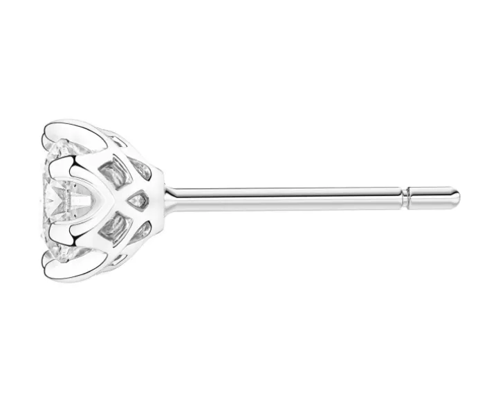 Kolczyki z białego złota z brylantami - 1,00 ct - próba 585