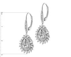 Kolczyki z białego złota z diamentami - 1,74 ct - próba 585